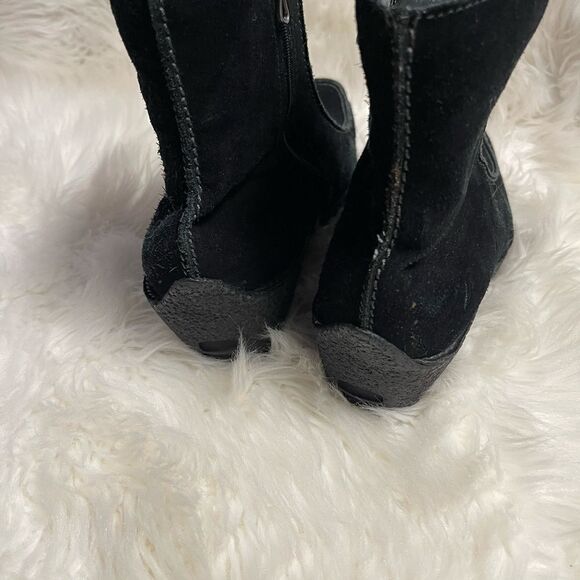 Naturalizer leather black suede wedge ankle boots side zipper rubber soles SZ11M - Picture 4 of 10